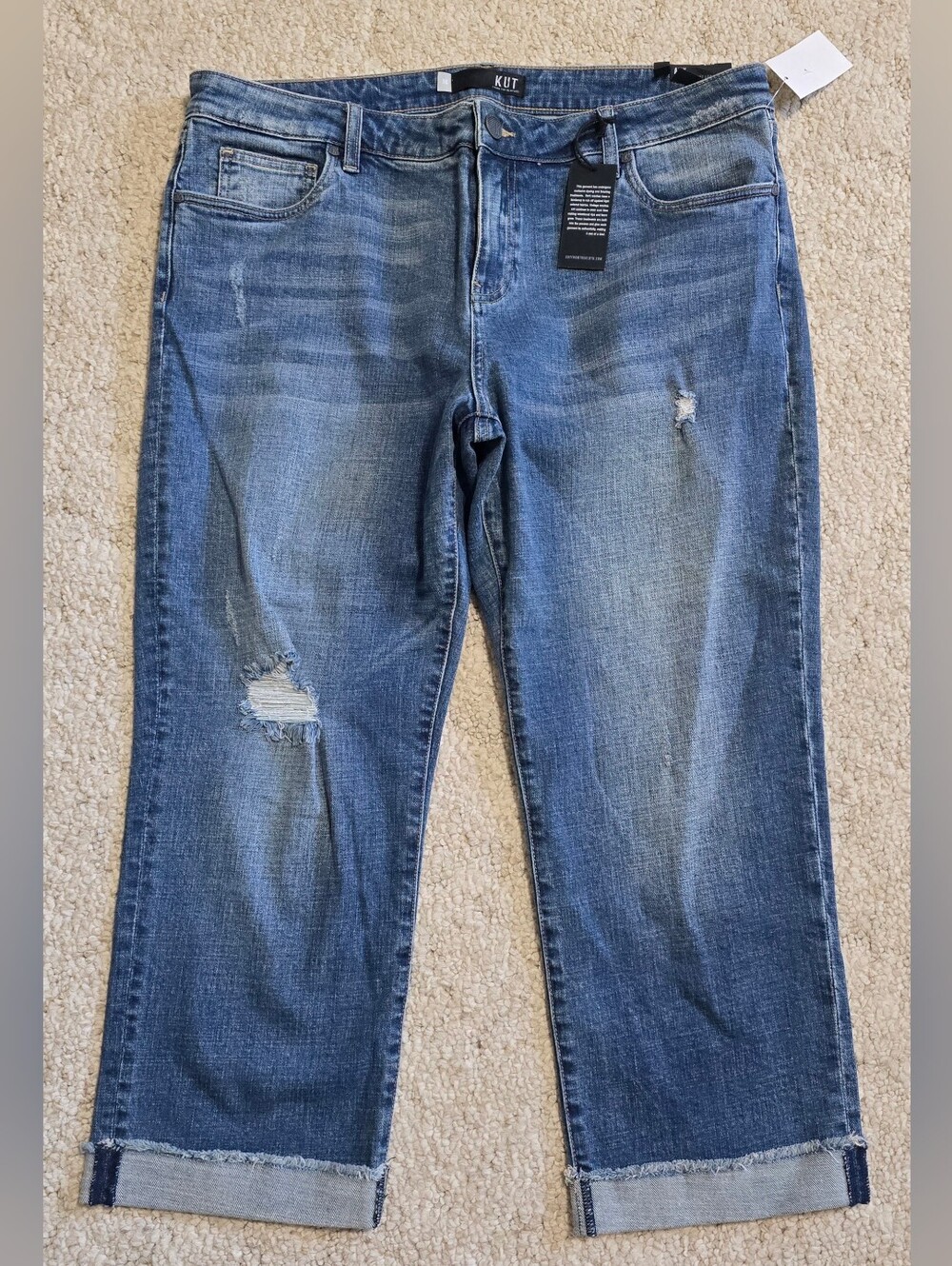 KUT from the KLOTH Jeans Amy Crop Straight Leg Plus Size 16 NWT